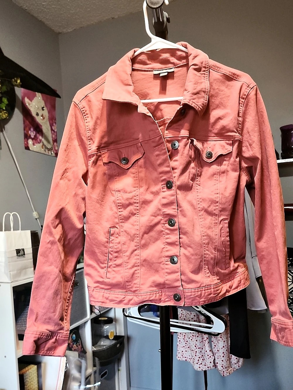 Style&Co. Women's Denim Jacket in Salmon Size Large